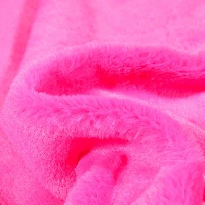 Tissu Fausse fourrure Ultra douce  Bear sur fond Rose fuchsia - Par 10 cm