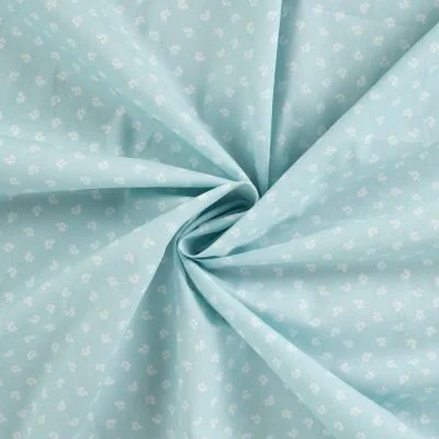 Tissu Coton imprimé Fleuris Vivi sur fond Bleu ciel - Par 10 cm