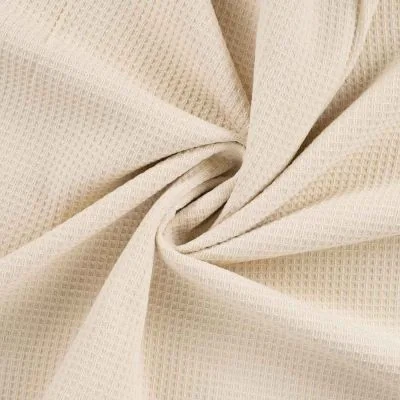 Tissu Nid d&#039;abeille envers éponge uni Bambelux Beige - Par 10 cm