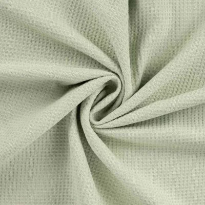 Tissu Nid d&#039;abeille envers éponge uni Bambelux Vert sauge - Par 10 cm
