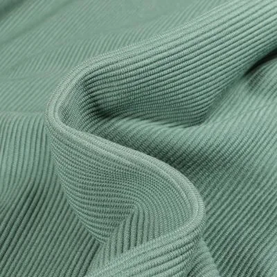 Tissu Jersey côtelé Ottoman uni  Vert d&#039;eau - Par 10 cm