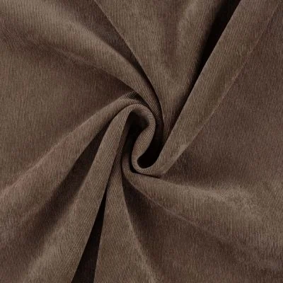 Tissu Velours milleraies uni Marron noix - Par 10 cm