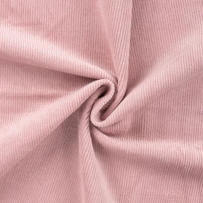Tissu Velours côtelé stretch uni Rose poudré - Par 10 cm