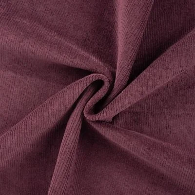 Tissu Velours côtelé stretch uni Pourpre - Par 10 cm
