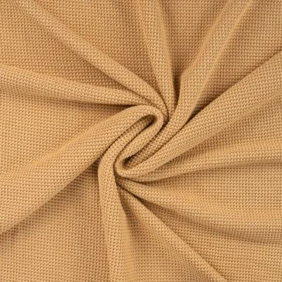 Tissu Maille aspect point mousse uni Ocre - Par 10 cm