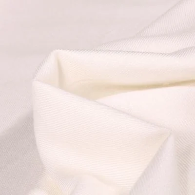 Tissu Viscose Twill uni Blanc - Par 10 cm