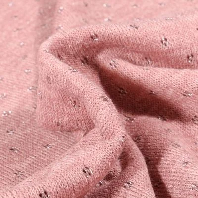 Tissu Maille Jersey ajourée lurex Craftine Box Cosy Blush - Par 10 cm