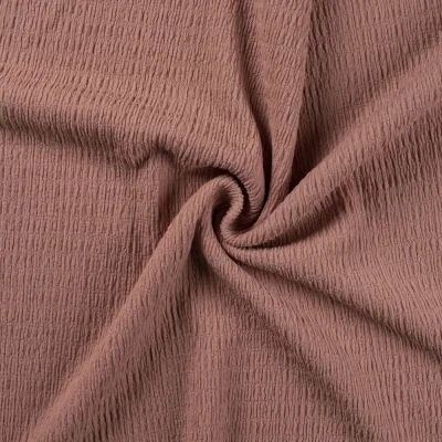 Tissu Jersey Smock uni Rose nude - Par 10 cm