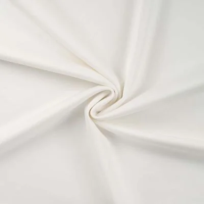Tissu Jersey Scuba uni Blanc cassé - Par 10 cm