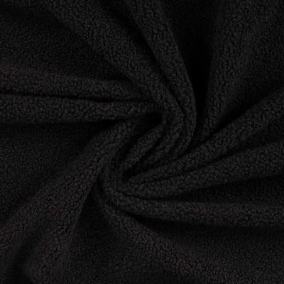 Tissu Fausse fourrure Mouton Elsa uni  Noir - Par 10 cm