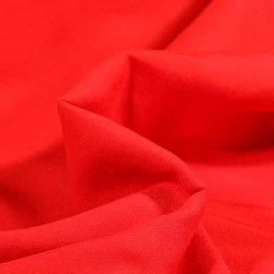 Tissu Viscose légère uni Rouge - Par 10 cm