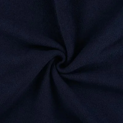 Tissu Jersey Velours éponge envers polaire uni Bleu marine - Par 10 cm