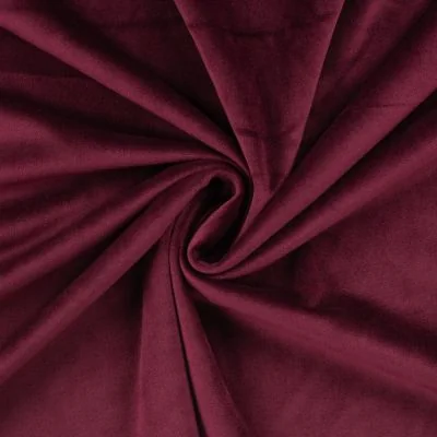 Tissu Velours ras d&#039;habillement uni Bordeaux - Par 10 cm