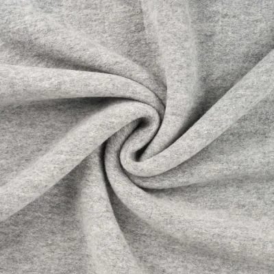 Tissu Laine bouillie uni Gris chiné - Par 10 cm
