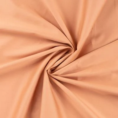 Tissu Coton satiné uni Saumon - Par 10 cm