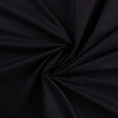 Tissu Coton satiné uni Noir - Par 10 cm