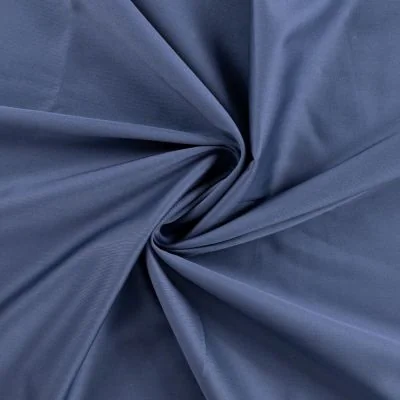Tissu Coton satiné uni Bleu denim - Par 10 cm