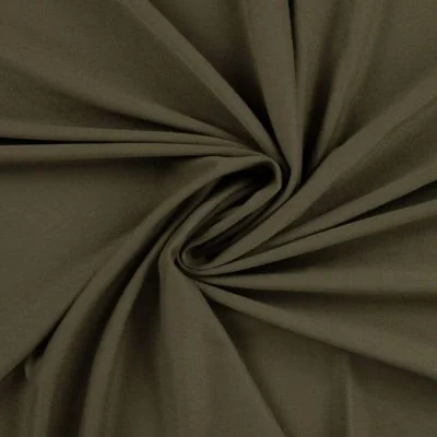 Tissu Jersey Viscose uni Lia Vert kaki - Par 10 cm