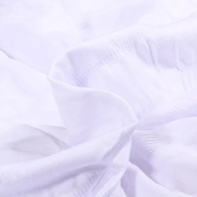 Tissu Jersey Coton smocké uni Blanc - Par 10 cm