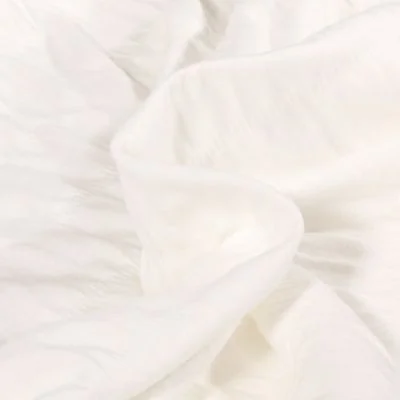 Tissu Jersey Coton smocké uni Ecru - Par 10 cm