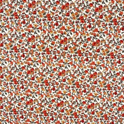 Tissu Coton imprimé Arty Petites fleurs Léonie rouges sur fond Blanc - Par 10 cm