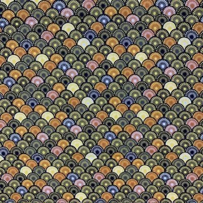 Tissu Coton imprimé Suri sur fond Jaune - Par 10 cm