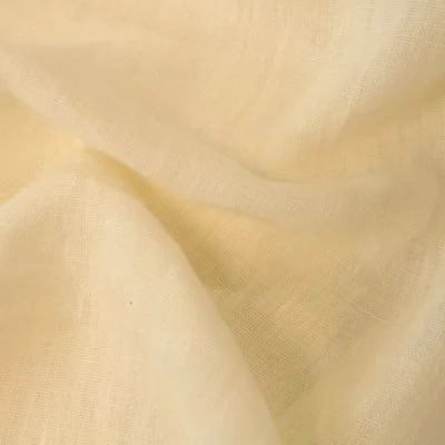 Tissu Lin lavé d&#039;ameublement Ecru - Par 10 cm