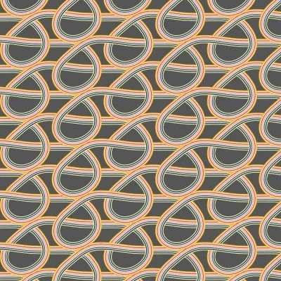 Tissu Viscose Noeud arc en ciel sur fond Gris anthracite - Par 10 cm