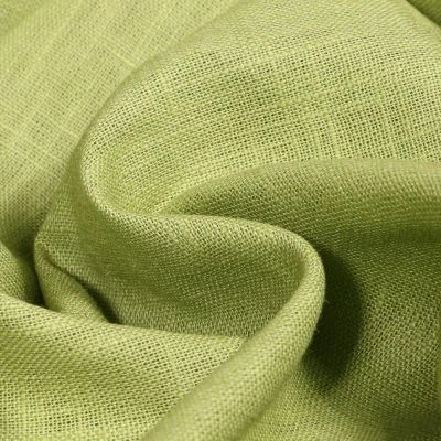 Tissu Ramie Lin unii Vert olive - Par 10 cm