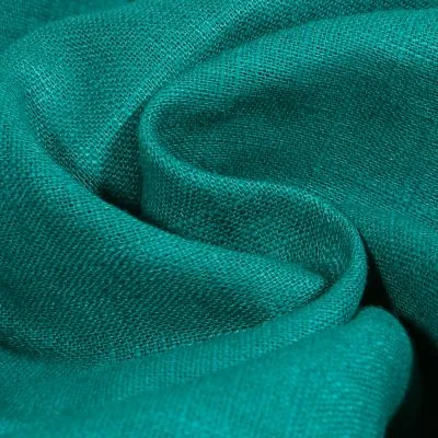 Tissu Ramie Lin uni Vert émeraude - Par 10 cm