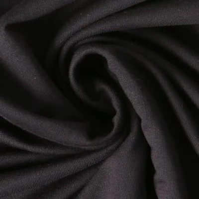 Tissu Sweat léger Soline uni Noir - Par 10 cm