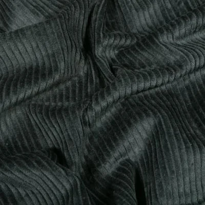 Tissu Velours côtelé uni Bleu ardoise - Par 10 cm