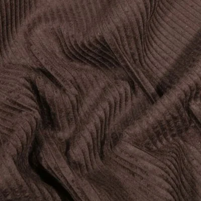 Tissu Velours côtelé uni Marron - Par 10 cm