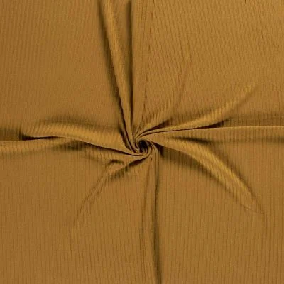 Tissu Jersey Viscose côtelé lourd Oréa uni Ocre - Par 10 cm