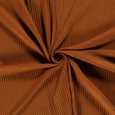 Tissu Jersey Viscose côtelé lourd Oréa uni Brique - Par 10 cm