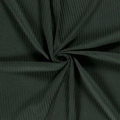 Tissu Jersey Viscose côtelé lourd Oréa uni Vert foncé - Par 10 cm