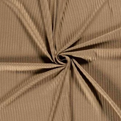 Tissu Jersey Viscose côtelé lourd Oréa uni Camel - Par 10 cm