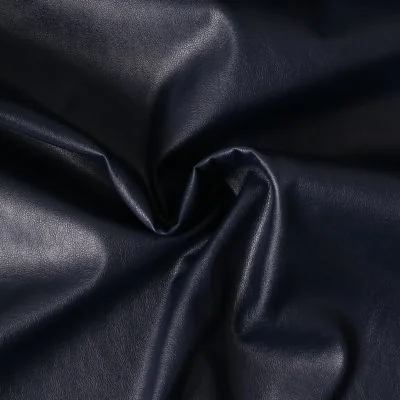 Tissu Simili Cuir Eliza Bleu marine - Par 10 cm