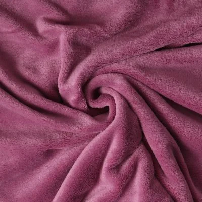 Tissu Doudou Nuvola uni Vieux rose - Par 10 cm