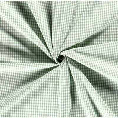 Tissu Vichy Petits carreaux 5 mm Vert pâle - Par 10 cm