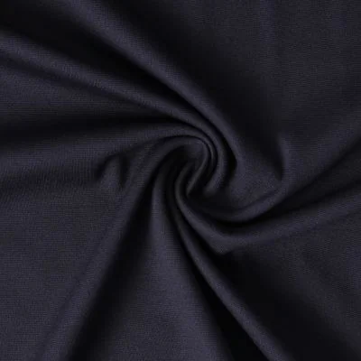 Tissu Jersey Viscose épais Lillia sur fond Bleu marine - Par 10 cm