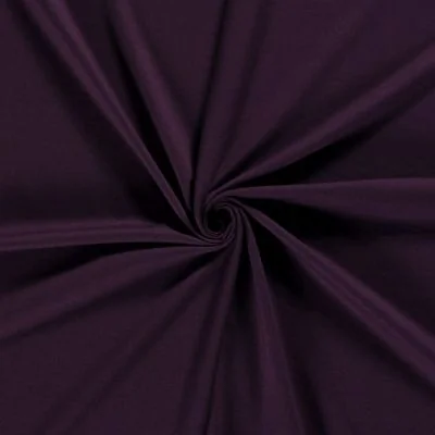 Tissu Jersey Viscose épais Romana uni Aubergine - Par 10 cm