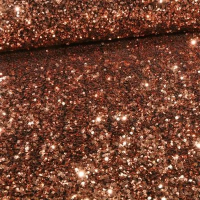 Tissu Sequins épais extensible Cuivre - Par 10 cm