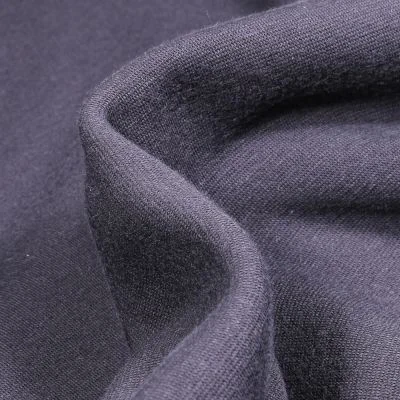 Tissu Sweat envers minky uni Bleu marine - Par 10 cm