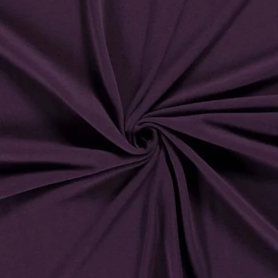 Tissu Sweat envers doudou uni Violet - Par 10 cm