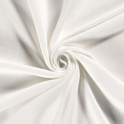 Tissu Sweat envers doudou uni Blanc cassé - Par 10 cm