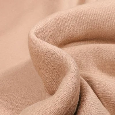 Tissu Sweat envers minky uni Camel - Par 10 cm