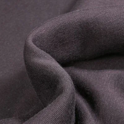 Tissu Sweat envers minky uni Noir - Par 10 cm