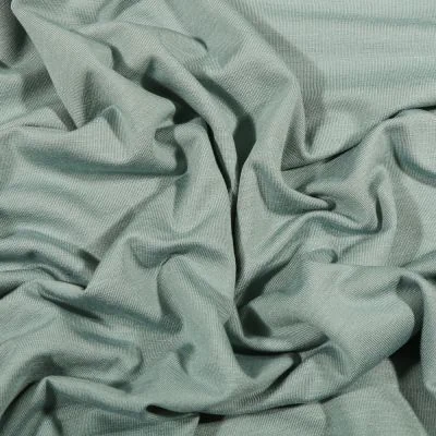 Tissu Jersey Bambou uni Vert d&#039;eau - Par 10 cm