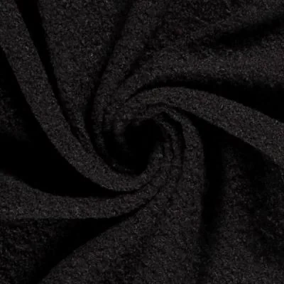 Tissu Fausse fourrure Bouclette Daphné uni Noir - Par 10 cm